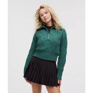 Lululemon Cable-Knit Oversized Half Zip Sweater - XL Green